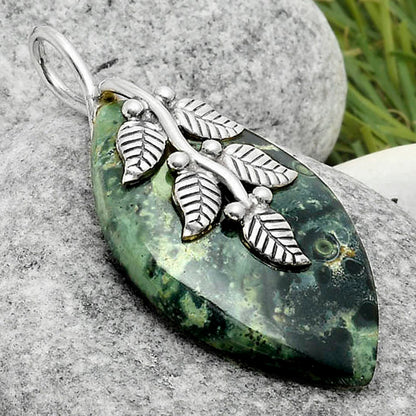 Leaves - Natural Star Galaxy Jasper Pendant P-1291 SDP117270