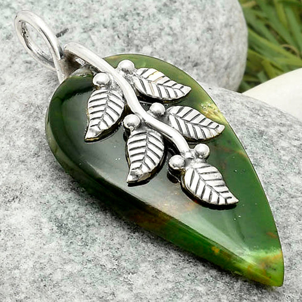Leaves - Natural Chrome Chalcedony Pendant P-1291 SDP117281