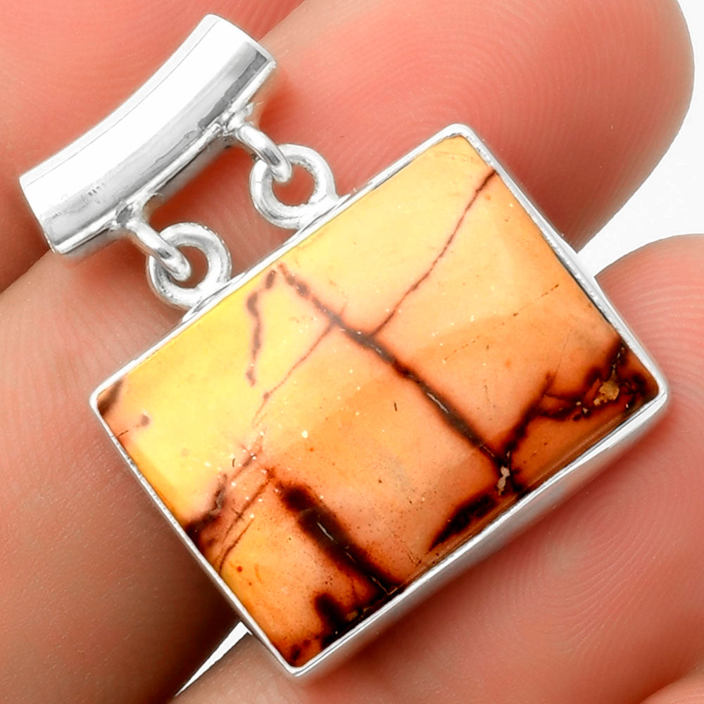 Natural Indian Paint Gemstone Pendant P-1198 SDP117311