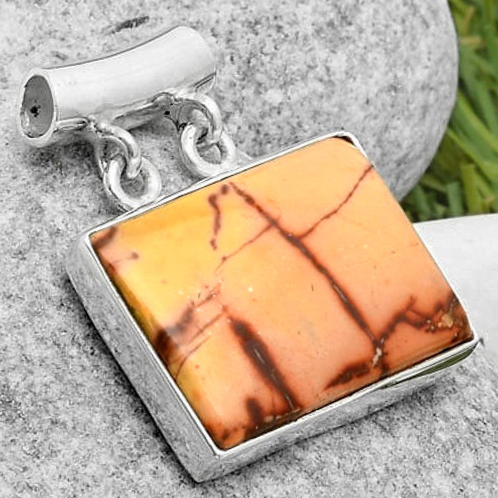 Natural Indian Paint Gemstone Pendant P-1198 SDP117311