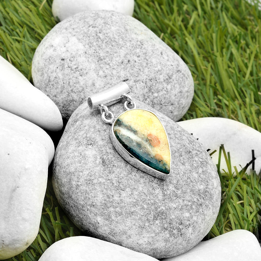 Natural Indian Blanket Jasper Pendant P-1198 SDP117317