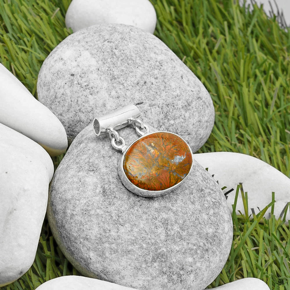 Natural Red Moss Agate Pendant P-1198 SDP117330