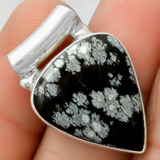 Natural Snow Flake Obsidian Pendant P-1259 SDP117429