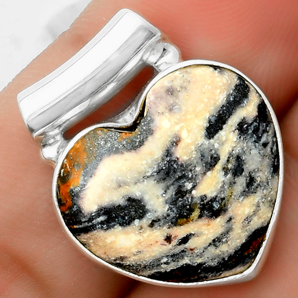 Heart Natural Indian Blanket Jasper Pendant P-1259 SDP117438