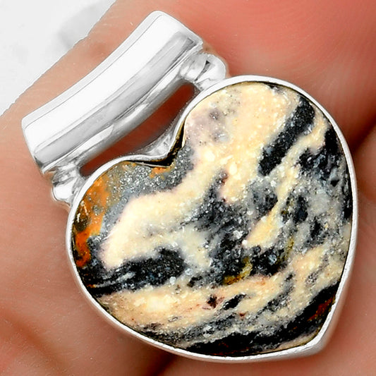 Heart Natural Indian Blanket Jasper Pendant P-1259 SDP117438