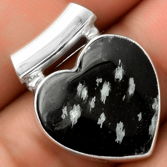 Natural Snow Flake Obsidian Pendant P-1259 SDP117440