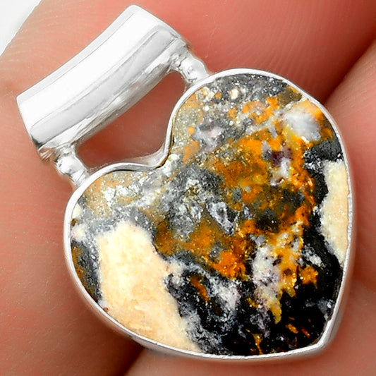 Heart Natural Indian Blanket Jasper Pendant P-1259 SDP117443