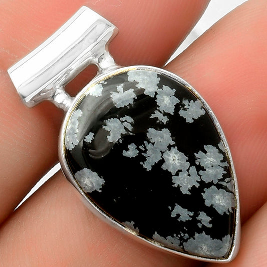 Natural Snow Flake Obsidian Pendant P-1259 SDP117459