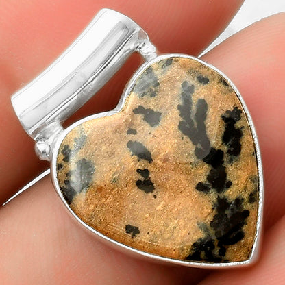 Heart Russian Honey Dendrite Opal Pendant P-1259 SDP117463