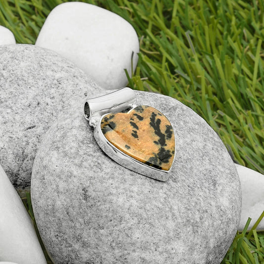 Heart Russian Honey Dendrite Opal Pendant P-1259 SDP117463