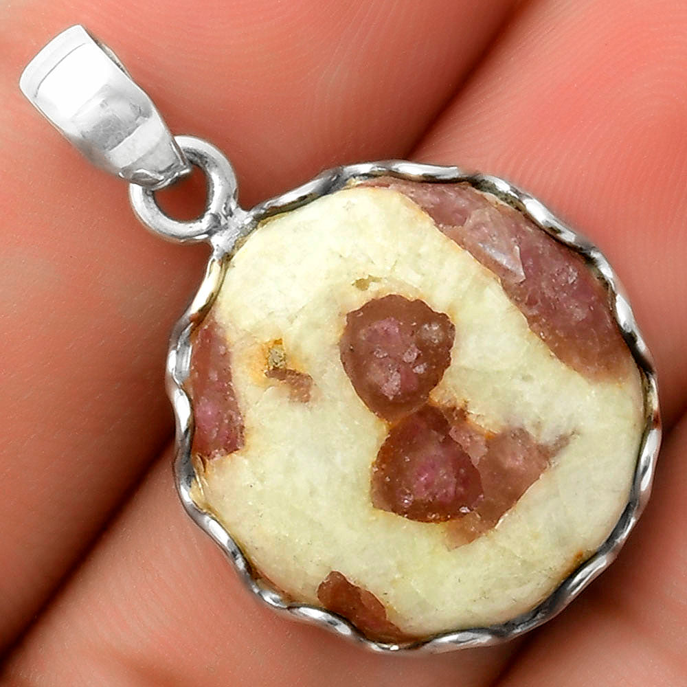 Natural Pink Tourmaline in Quartz Pendant P-1624 SDP117598
