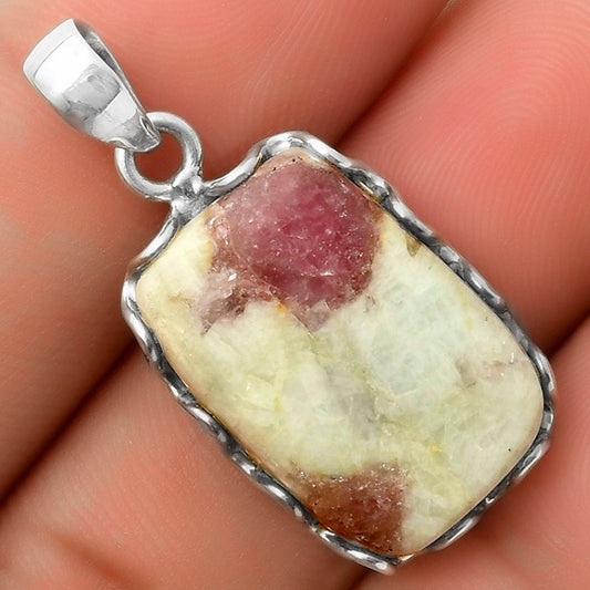 Natural Pink Tourmaline in Quartz Pendant P-1624 SDP117609