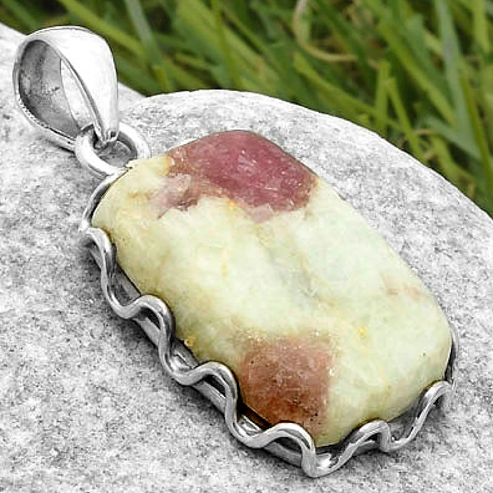 Natural Pink Tourmaline in Quartz Pendant P-1624 SDP117609