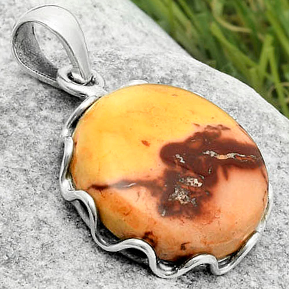 Natural Indian Paint Gemstone Pendant P-1624 SDP117613