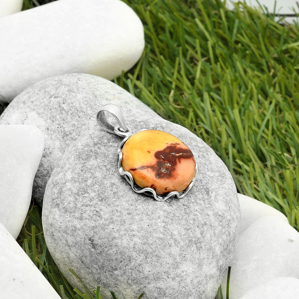 Natural Indian Paint Gemstone Pendant P-1624 SDP117613