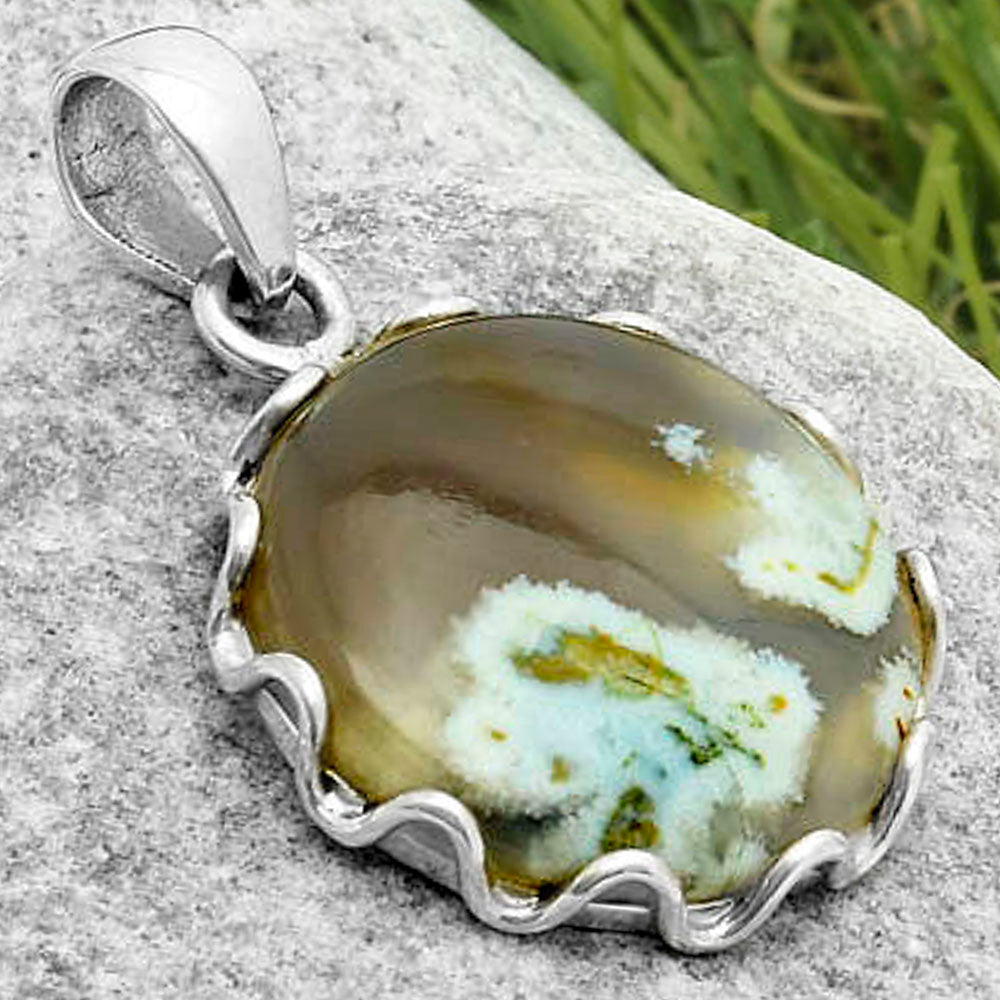 Natural Tube Moss Agate Pendant P-1624 SDP117614