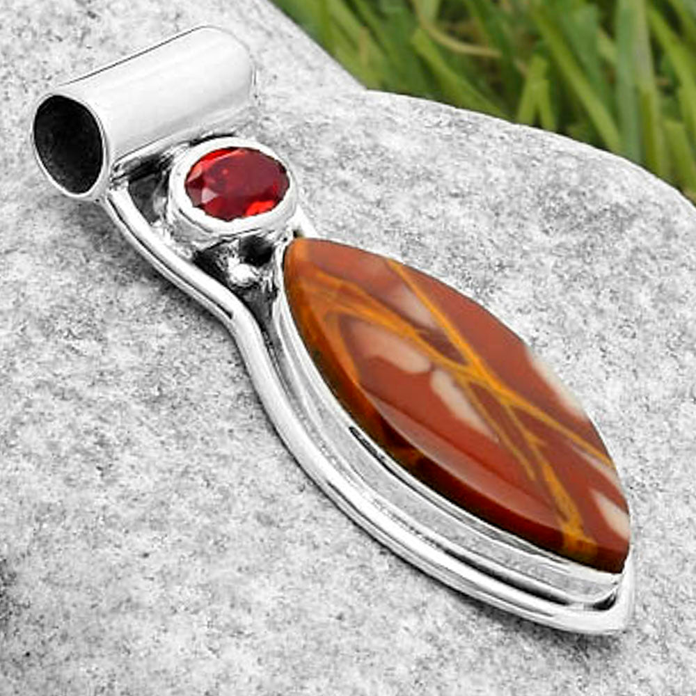 Natural Noreena Jasper & Garnet Pendant P-1130 SDP117630