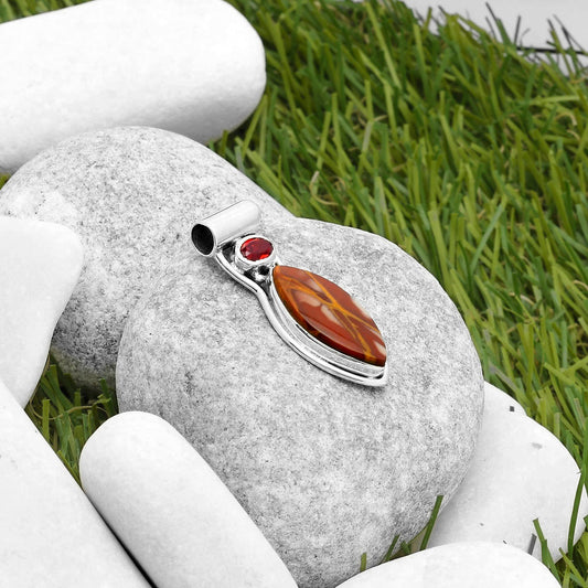 Natural Noreena Jasper & Garnet Pendant P-1130 SDP117630