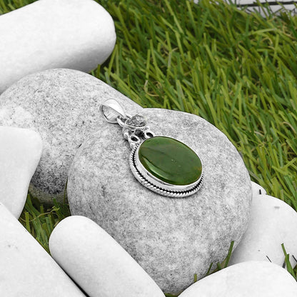 Chrome Chalcedony & Herkimer Diamond Pendant P-1282 SDP117635