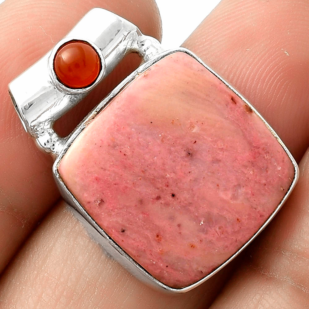 Natural Pink Tulip Quartz & Carnelian Pendant P-1300 SDP117782