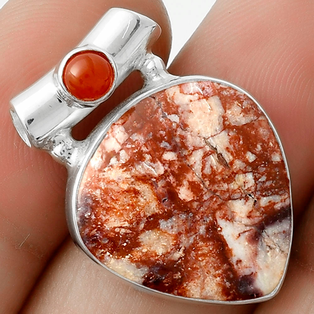 Indian Blanket Jasper & Carnelian Pendant P-1300 SDP117788