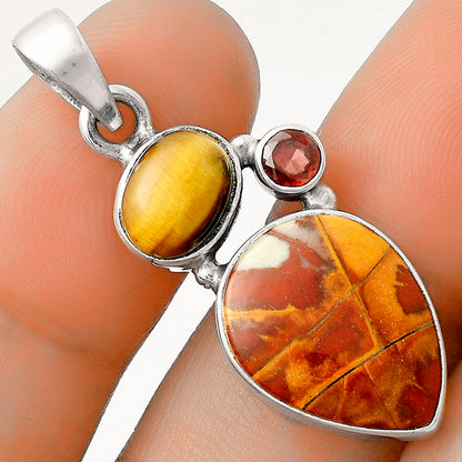 Noreena Jasper, Tiger Eye & Garnet Pendant P-1203 SDP118084