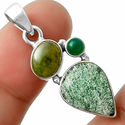 Green Aventurine, Chrome Chalcedony & Peridot Pendant P-1203 SDP118119