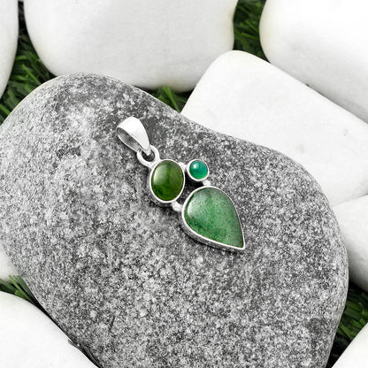 Green Aventurine, Chrome Chalcedony & Peridot Pendant P-1203 SDP118119