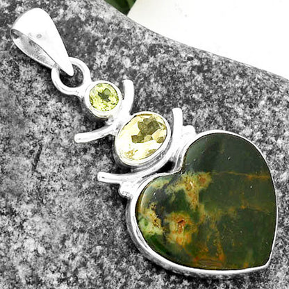 Heart Chrome Chalcedony, Citrine & Peridot Pendant P-1593 SDP118127