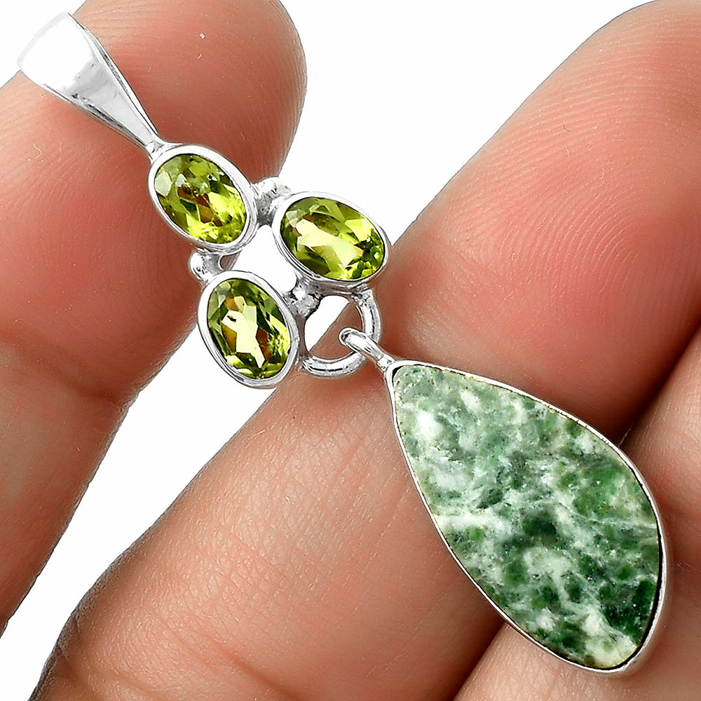 Natural Dioptase & Peridot Pendant P-1203 SDP118134