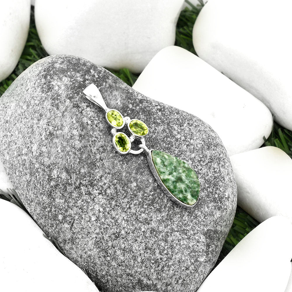 Natural Dioptase & Peridot Pendant P-1203 SDP118134