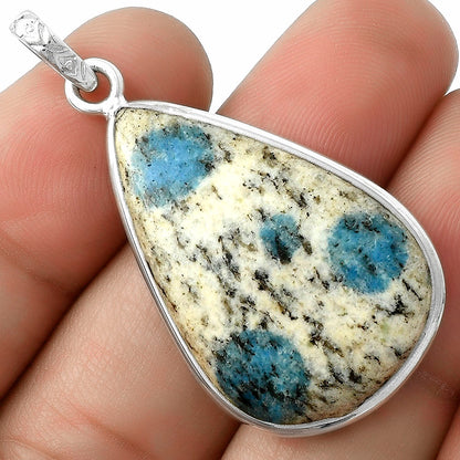 Natural K2 Blue - Azurite In Quartz Pendant P-1001 SDP118194
