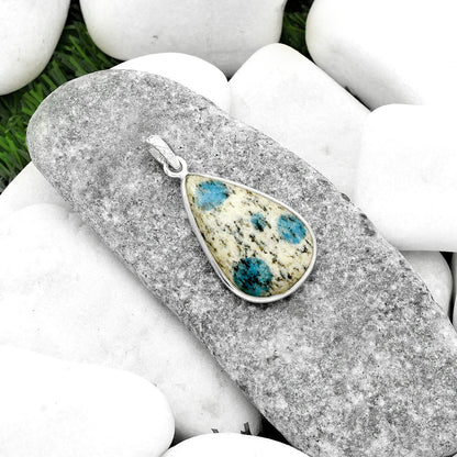 Natural K2 Blue - Azurite In Quartz Pendant P-1001 SDP118194