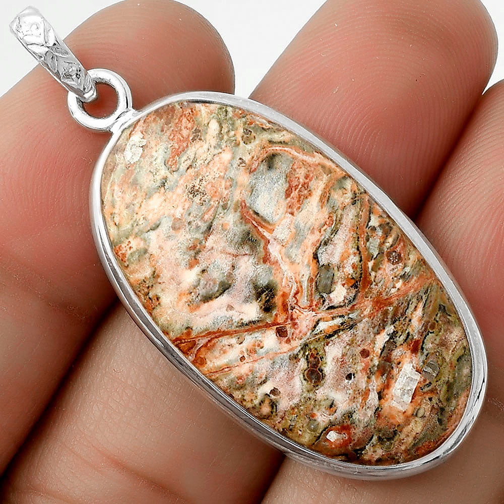 Natural Leopard Skin Jasper Pendant P-1001 SDP118216