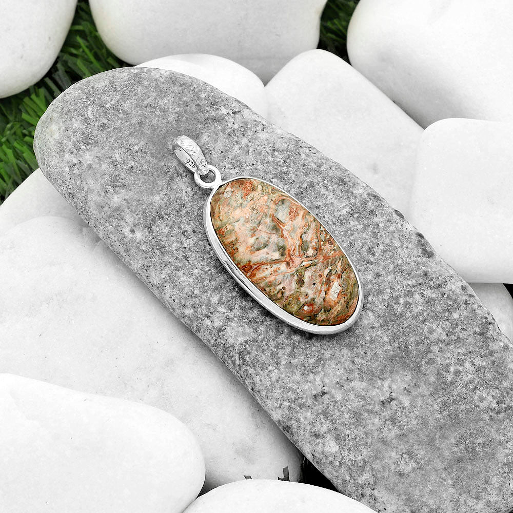 Natural Leopard Skin Jasper Pendant P-1001 SDP118216