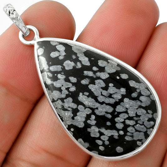 Natural Snow Flake Obsidian Pendant P-1001 SDP118249