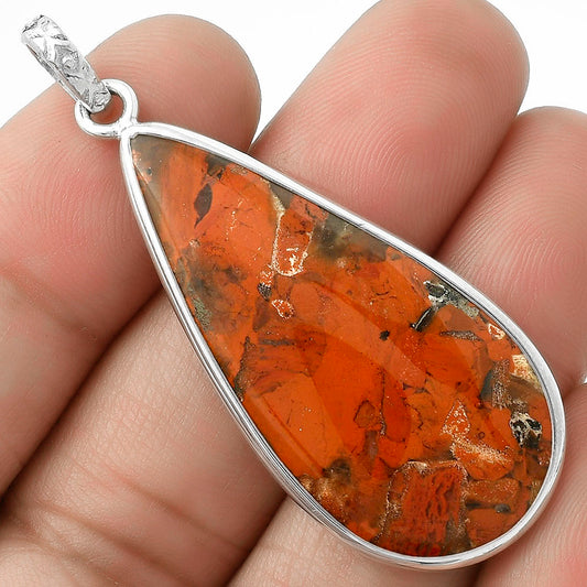 Natural Red Brecciated Jasper Pendant P-1001 SDP118297