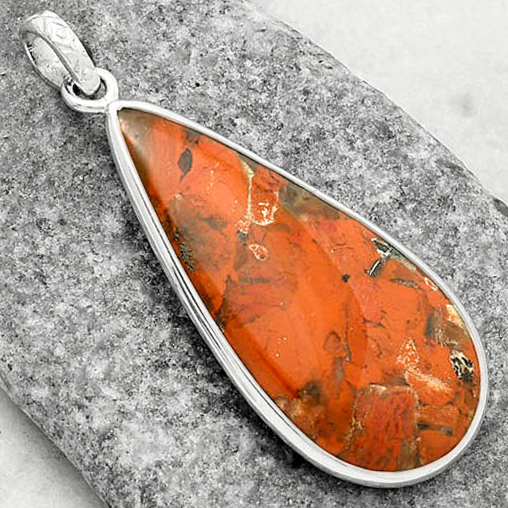 Natural Red Brecciated Jasper Pendant P-1001 SDP118297