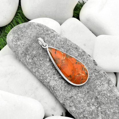 Natural Red Brecciated Jasper Pendant P-1001 SDP118297