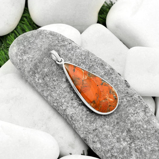 Natural Red Brecciated Jasper Pendant P-1001 SDP118297