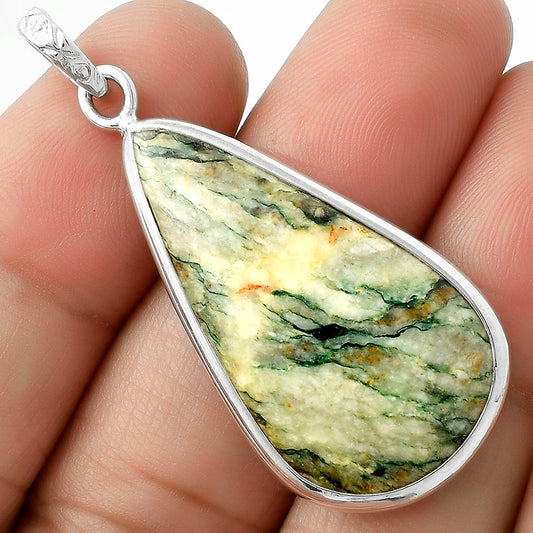 Natural Tree Weed Moss Agate - India Pendant P-1001 SDP118330