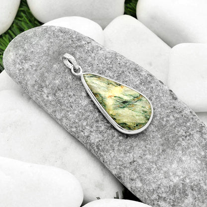 Natural Tree Weed Moss Agate - India Pendant P-1001 SDP118330
