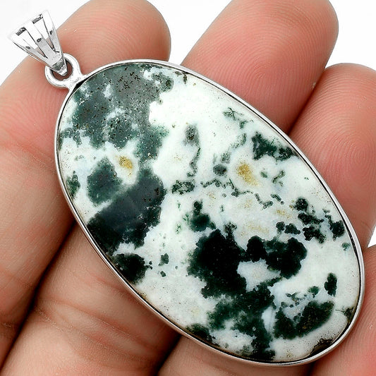 Natural Tree Weed Moss Agate - India Pendant P-1001 SDP118348