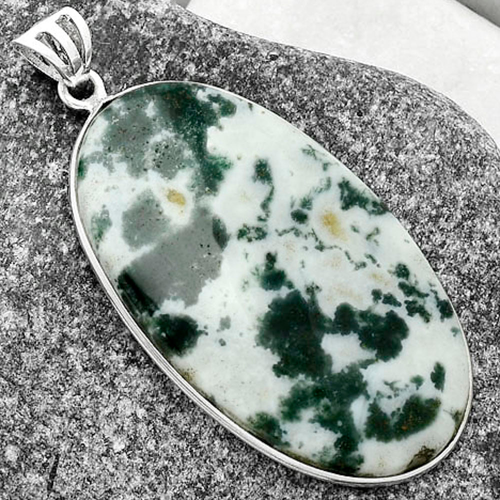 Natural Tree Weed Moss Agate - India Pendant P-1001 SDP118348