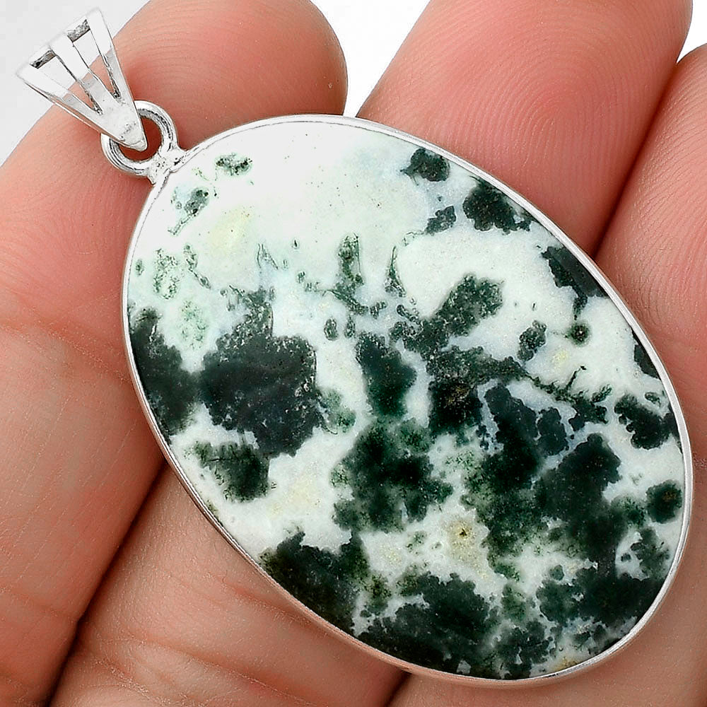 Natural Tree Weed Moss Agate - India Pendant P-1001 SDP118390
