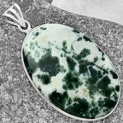 Natural Tree Weed Moss Agate - India Pendant P-1001 SDP118390