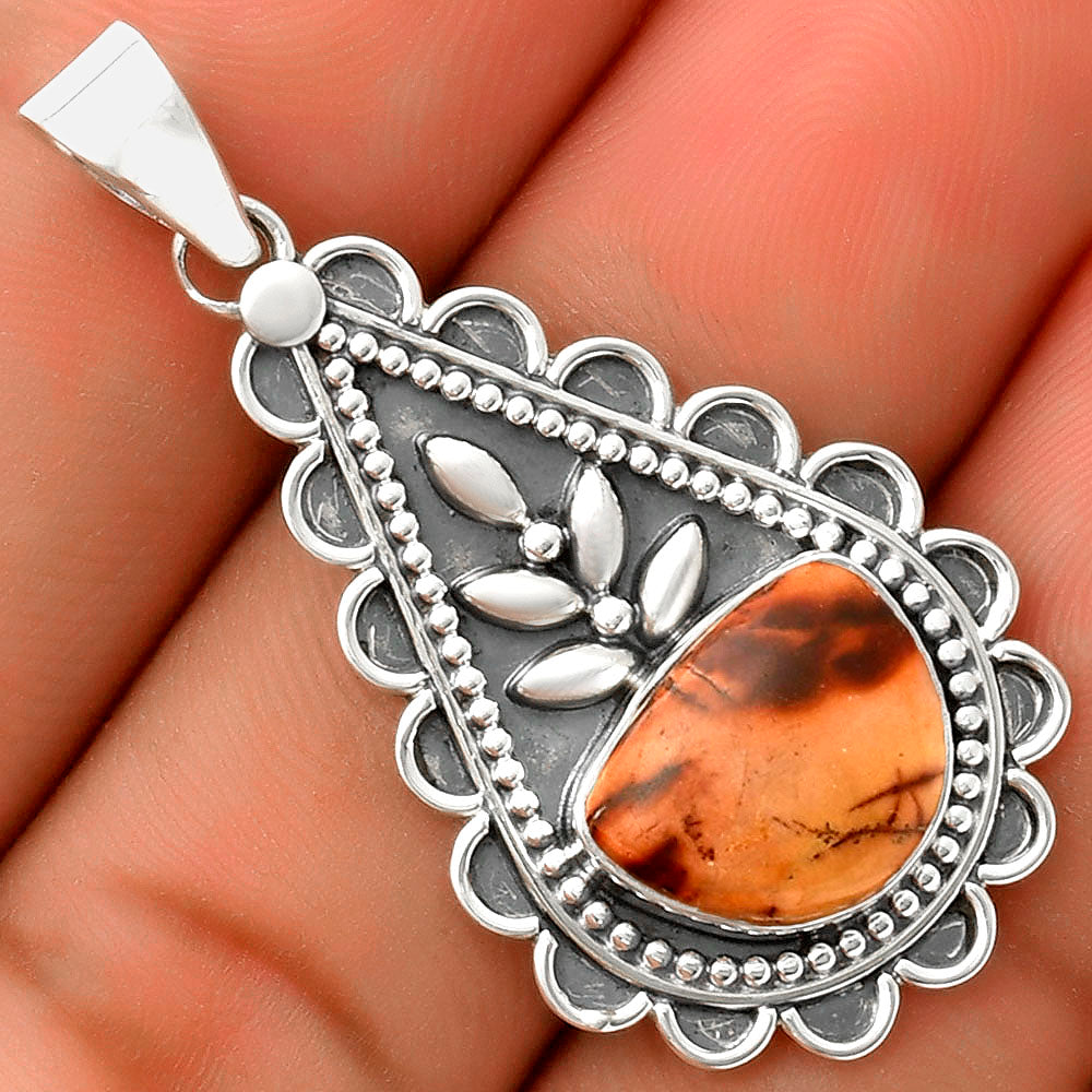 Natural Indian Paint Gemstone Pendant P-1033 SDP118613