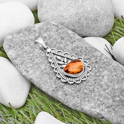 Natural Indian Paint Gemstone Pendant P-1033 SDP118613