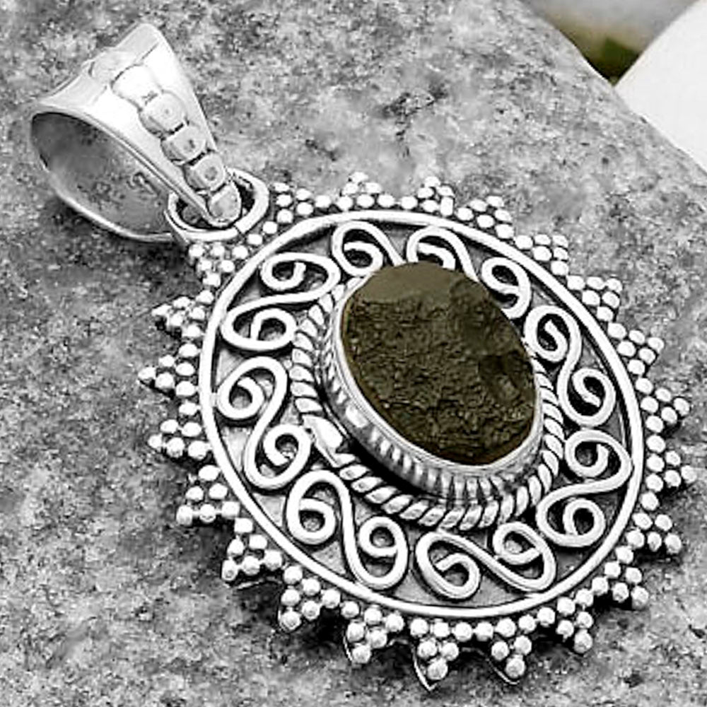 Filigree - Tektite Rough - Greek Pendant P-1214 SDP118659