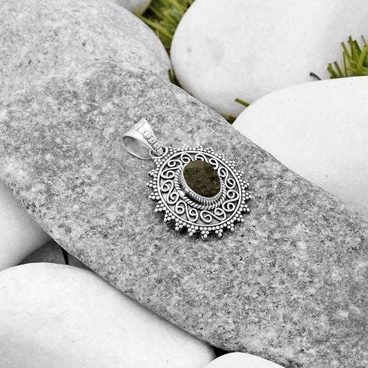 Filigree - Tektite Rough - Greek Pendant P-1214 SDP118659